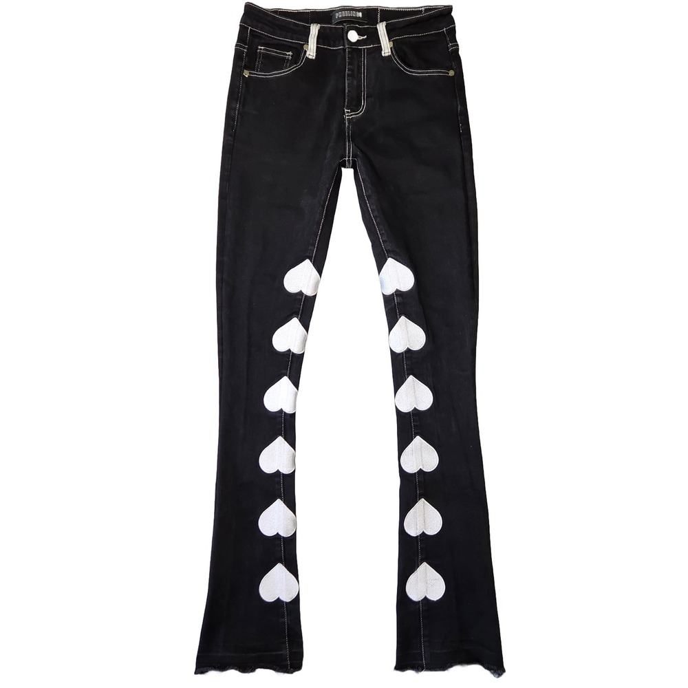 Pheelings Jeans Mens 30‎ Connecting Souls Flare Hearts Embriodered Punk Grunge